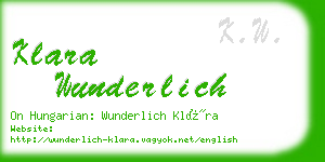 klara wunderlich business card